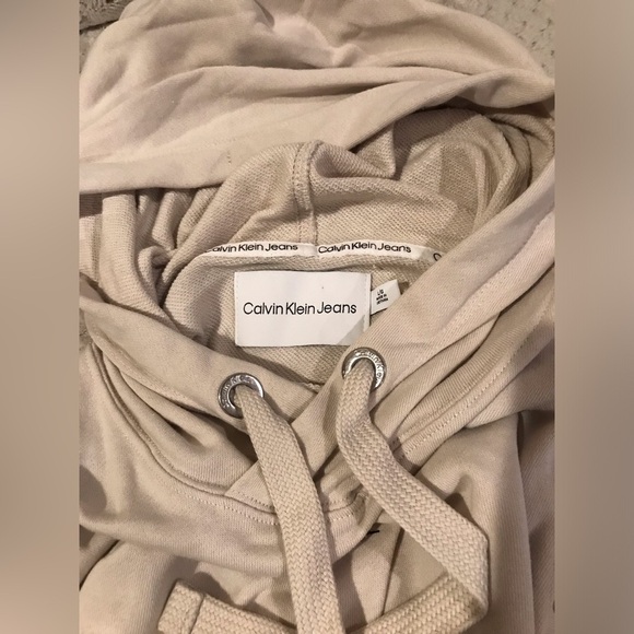 Calvin Klein Beige Hoodie Cotton Mini Dress (Size L) - Picture 9 of 12